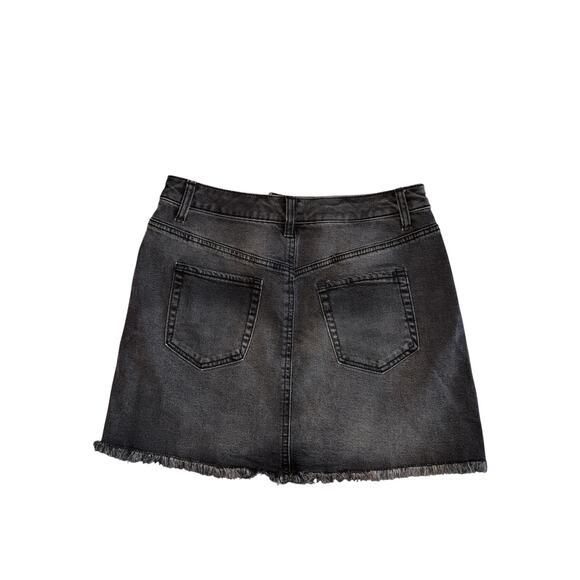 Wild Fable Mini Skirt | Black Denim | Raw Hem  | Size 10 - Picture 2 of 9